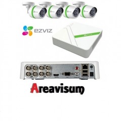      Analoog cameraset / compleet systeem met DVR en 4 bullet camera's