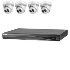 hikvision recorder met 4 dome camera's 