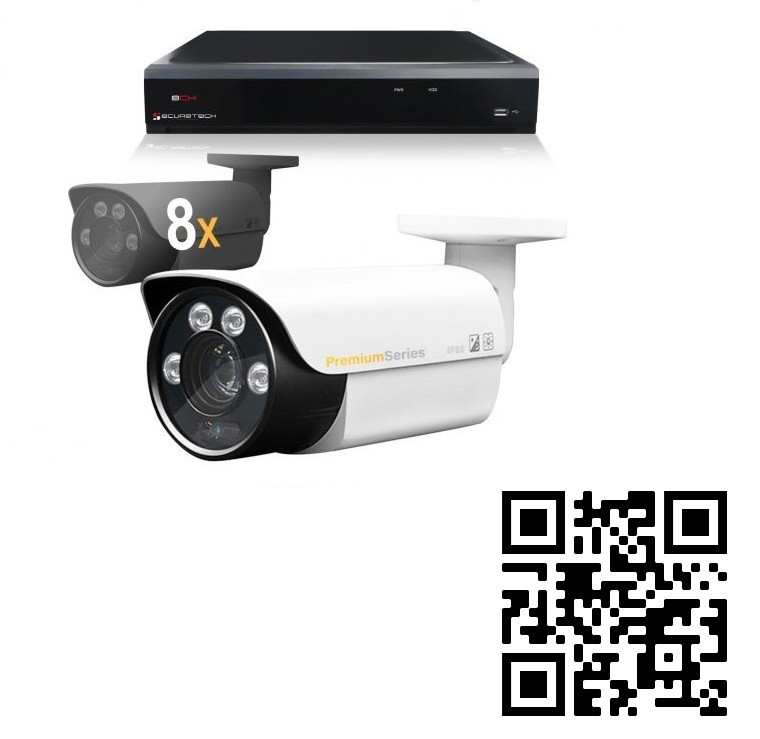 Camerabewaking set 8 x Bullet camera 4MP 2K HD Analoog 