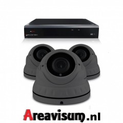 Areavisum  / Camerabewaking set met 3 Dome camera – 4MP 2K HD – An