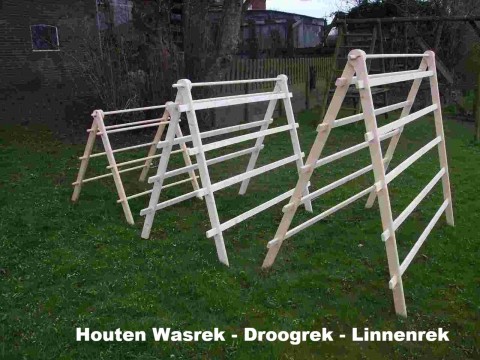 Rak   Grenen Houten Wasrek - Droogrek - Linnenrek