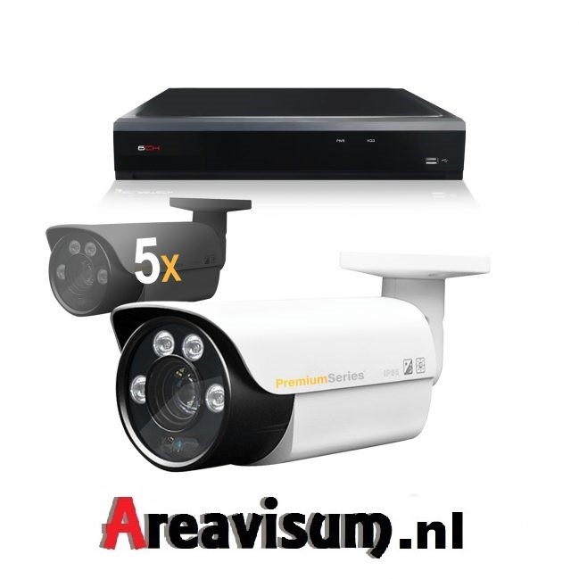 Camerabewaking set 5 x Bullet camera 4MP 2K HD Analoog 