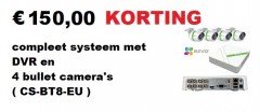 150 EURO KORTING   compleet systeem met DVR en 4 bullet camera's 