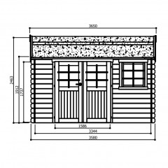 Tuinhuis-Blokhut Arles : 3580 x 2380mm