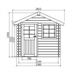 Tuinhuis-Blokhut Laval : 2380 x 1980mm