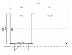 Tuinhuis-Blokhut Mikaela (1022547): 630 x 350 cm