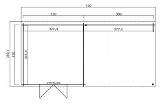 Tuinhuis-Blokhut Olenka (1022565): 730 x 350 cm