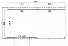 Tuinhuis-Blokhut Orlando (1008014): 601,4 x 312 cm