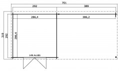 Tuinhuis-Blokhut St. Louis (1005923): 701 x 312 cm