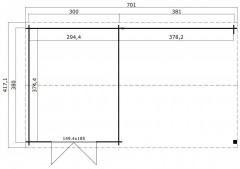 Tuinhuis-Blokhut Octavio (1009533): 701 x 400 cm