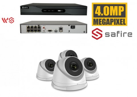 SAFIRE KIT1 Safire set 4x 4 Mega pixel Camera 1tb schijf wit