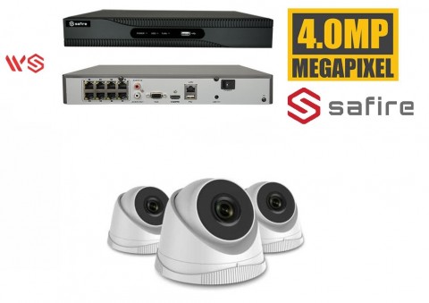 SAFIRE KIT1 Safire set 3x 4 Mega pixel Camera 1tb schijf wit