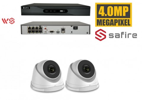 SAFIRE KIT1 Safire set 2x 4 Mega pixel Camera 1tb schijf wit