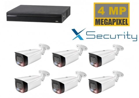 X-Security NVR met 6 x 4 MP TIOC camera   full 24 7 en 2 weg audio  