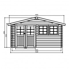 Tuinhuis-Blokhut Visp : 4180 x 3880mm