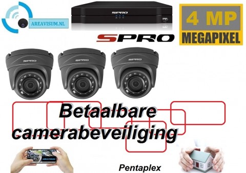 SPRO Basic systeem met 3 X 4MP camera antraciet