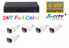 A-CCTV  NVR met 2 x 4 MP Full Color camera 2 weg audio