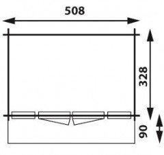 Tuinhuis-Blokhut 5133-40: 508 x 328 x 256 (h) cm