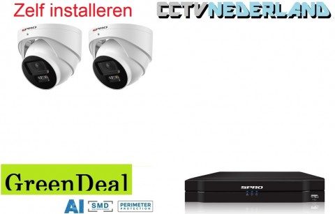 NVR 1TB met 2 x 4MP camera COLOUR NIGHT 2 0 met microfoon 