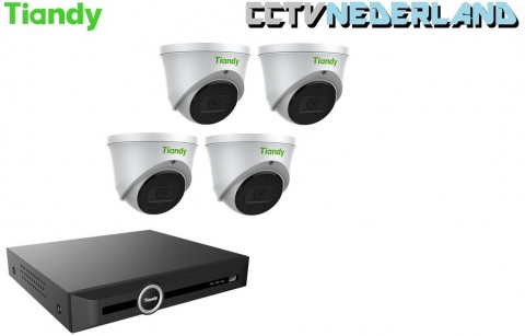 cctv Tiandy NVR 1TB met 4 x 4MP turret camera