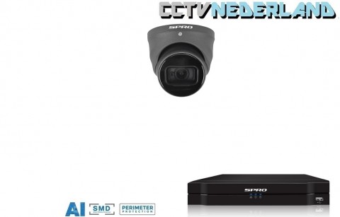 SPRO NVR met 1TB harddisk en 1 x 5MP camera build-in-microfone