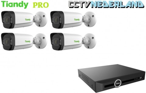 Tiandy PRO NVR 2TB met 4 x TC-C34UV camera color maker