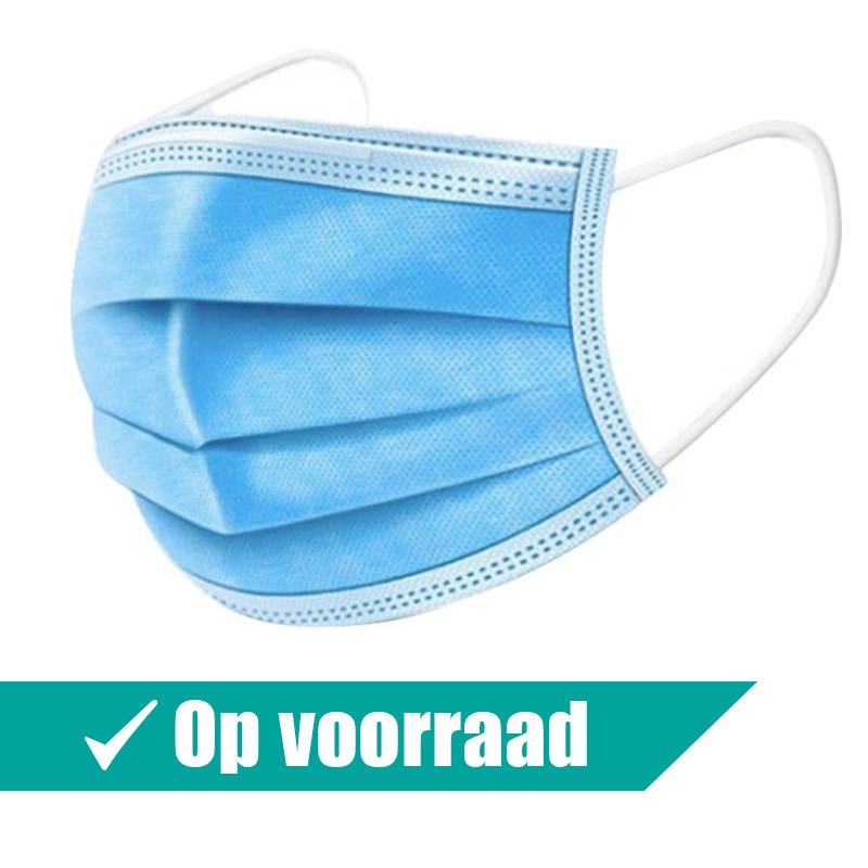 Mond- en neusmasker (3 laags) – 50 stuks