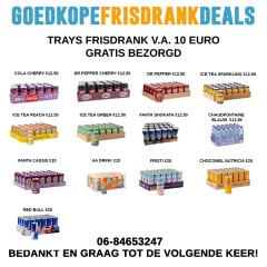 woensdag en zaterdag gratis bezorgd trays frisdrank en slagersworsten