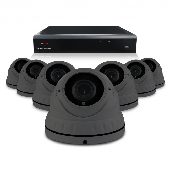 Camerabewaking set met 7 Dome camera – 4MP 2K HD – Analoog 