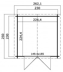 Tuinhuis-Blokhut Chicago: 250x250 cm