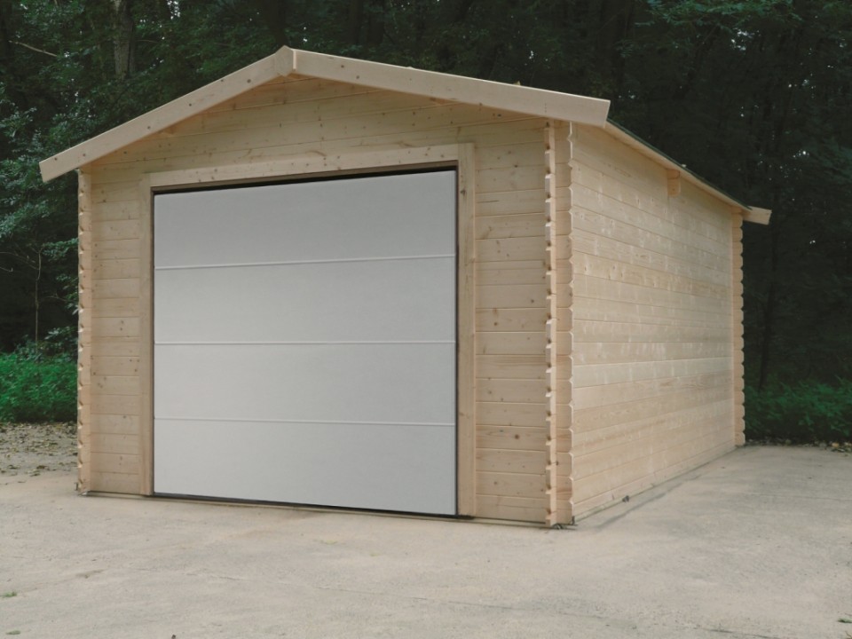 Tuinhuis-Blokhut garage traditioneel sectionaal poort (S8330): 3580 x 