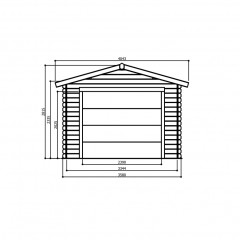 Tuinhuis-Blokhut garage traditioneel sectionaal poort (S8330): 3580 x 