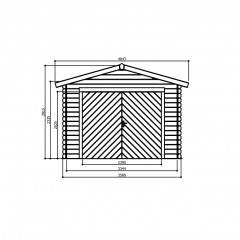 Tuinhuis-Blokhut garage traditioneel sectionaal poort (S8330): 3580 x 