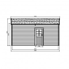 Tuinhuis-Blokhut garage traditioneel sectionaal poort (S8330): 3580 x 