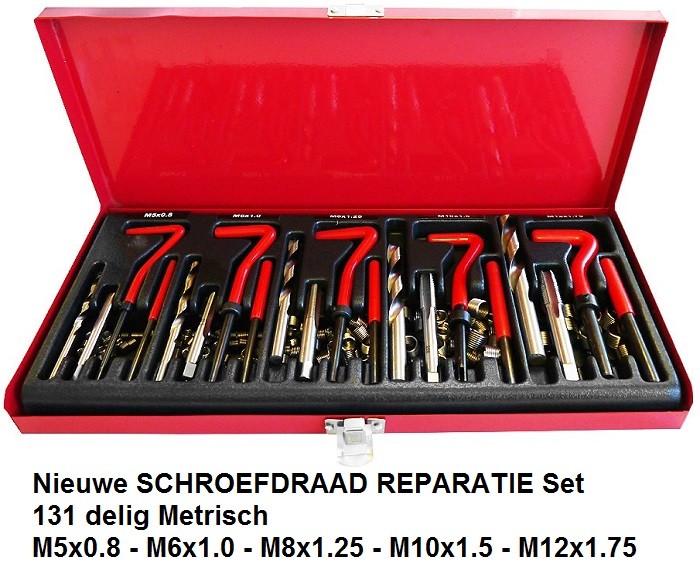 Nieuwe SCHROEFDRAAD REPARATIE set  131 delig  Stahlkaiser  Metrisch