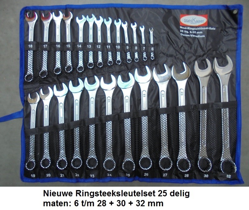 Nieuwe RINGSTEEKSLEUTEL SET   25 delig  6 t m 32 mm Stahlkaiser