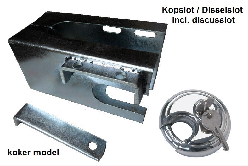 Nieuwe Disselslot Kopslot Aanhangerslot Aanhangwagenslot Koker incl di