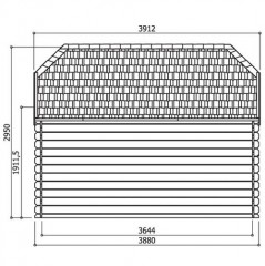 Tuinhuis-Blokhut Limerick: 2980 x 3880mm