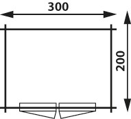 Tuinhuis-Blokhut 3020 L: 300 x 200 x 230cm