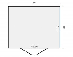 Tuinhuis-Blokhut Perla: 300x250